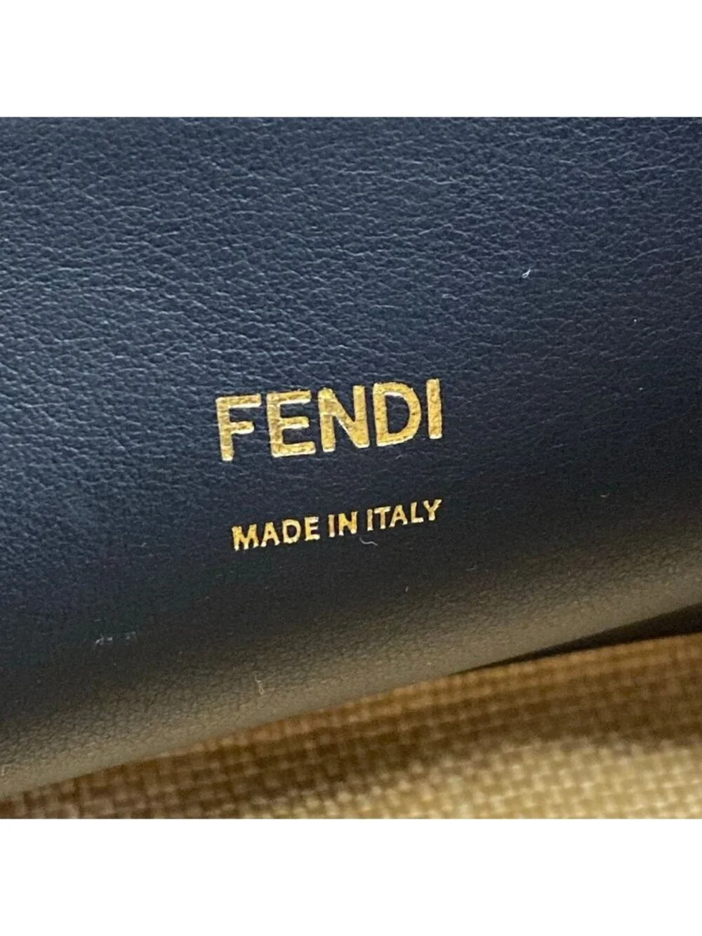 Fendi Handbag Mini Visible Beige Black Leather